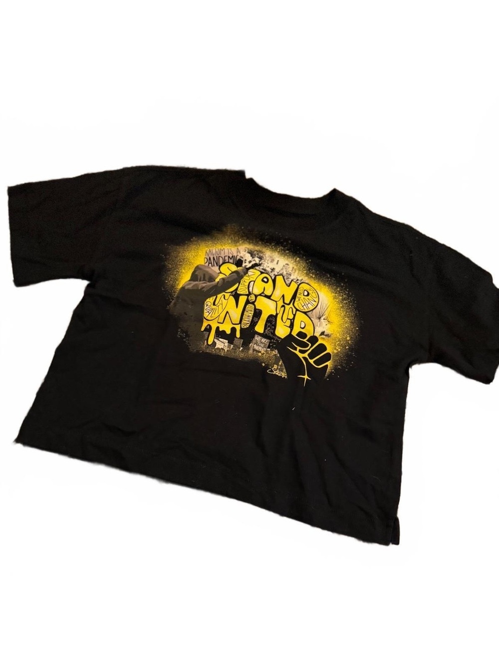 GAP Teen XL Black Graphic T-Shirt Planet-Friendly Cotton